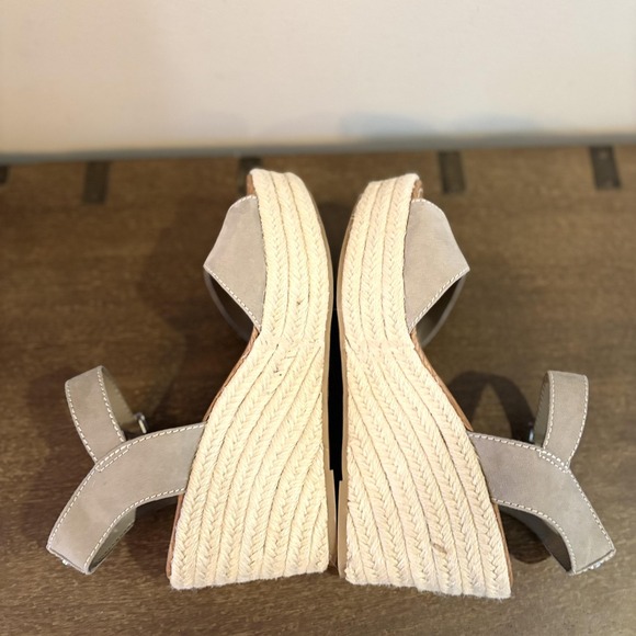 Circus By Sam Edelman Shoes Womens 8 Gray Espadrille‎ Wedge Sandals Ankle Strap - Picture 7 of 9